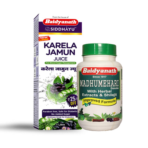 Baidyanath Karela Jamun Juice 1 l+ Baidyanath Madhumehari Granules (200 g)